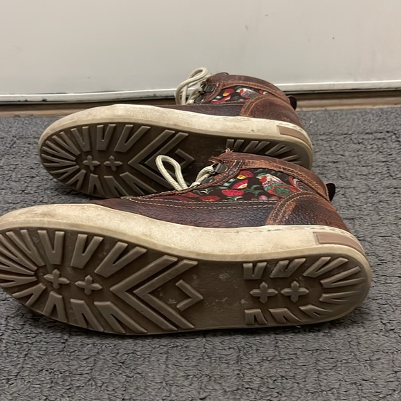 Inkkas Size 8 Brown Leather Farm Pattern Hi-Top Sneakers - Picture 9 of 12